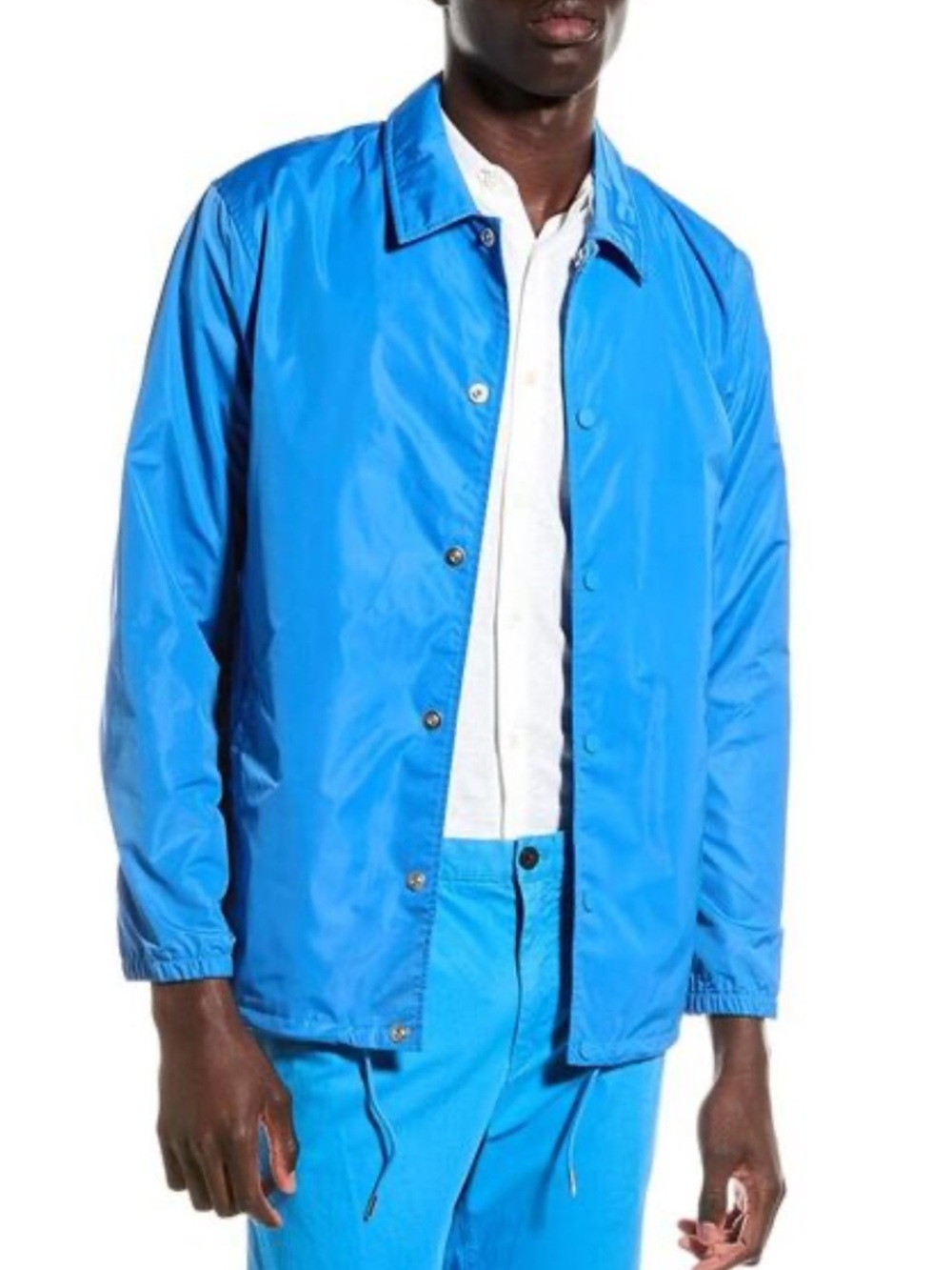 Theory Men's Blue Lightweight Coach Jacket -